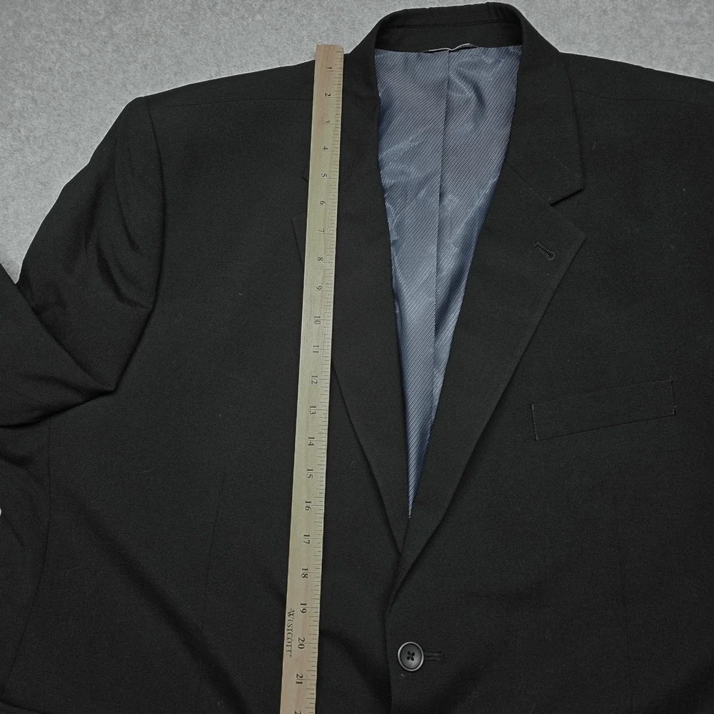 Oak Hill Blazer Mens 52 Black Wool Stretch Two Button Big Tall Suit Jacket
